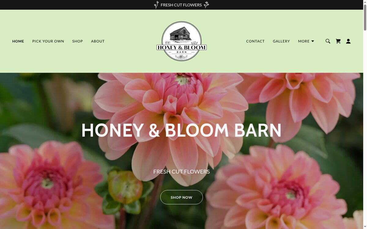 Honey & Bloom Barn website designed by TEP Creative