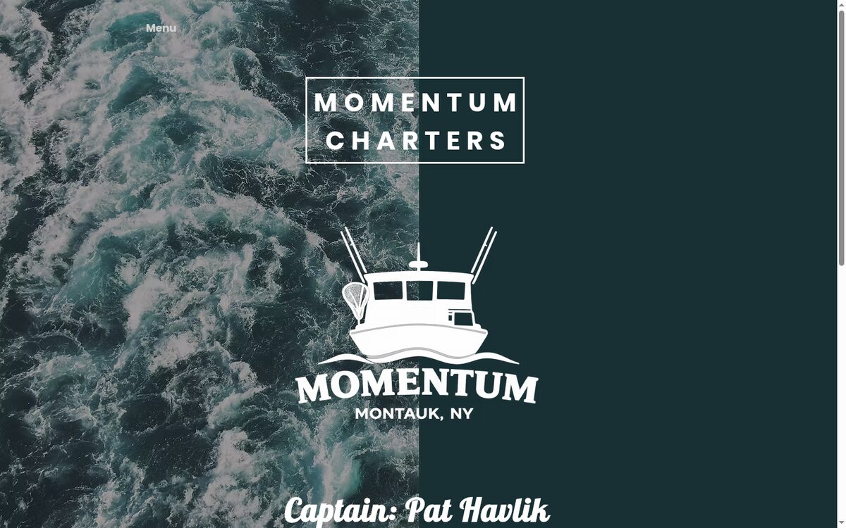 Momentum Fishing Charters website designed by TEP Creative