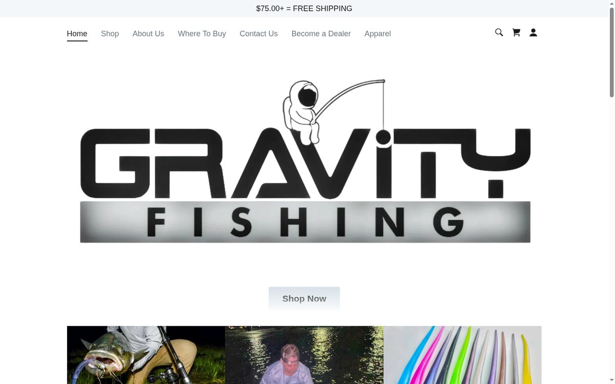 Gravity Tackle website designed by TEP Creative