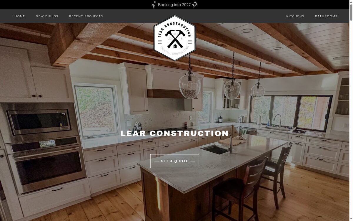 Lear Construction website designed by TEP Creative